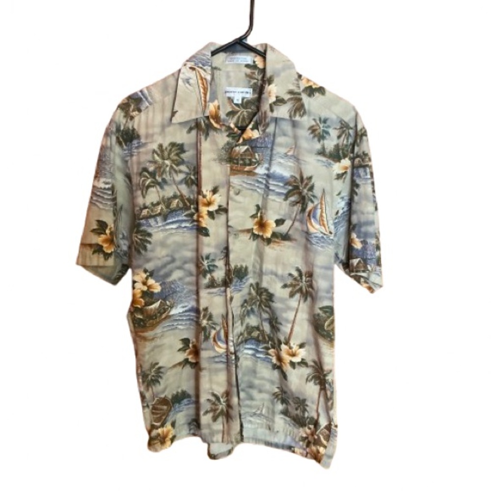 Vtg 90s Pierre Cardin Hawaiian Shirt